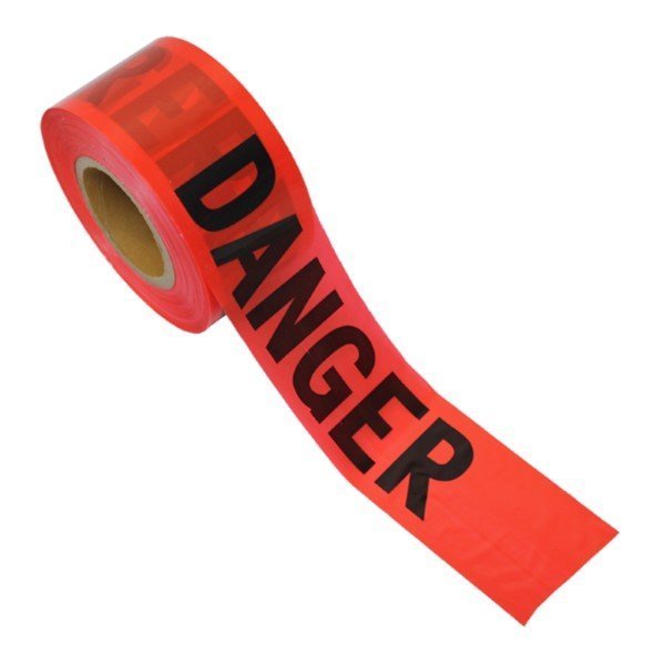 The Brush Man Danger Tape, 3”X 1,000’, 10PK TAPE DANGER1000